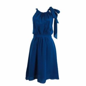 Lula Kate Blue Silk Hannah Sleeveless Dress Sz 6